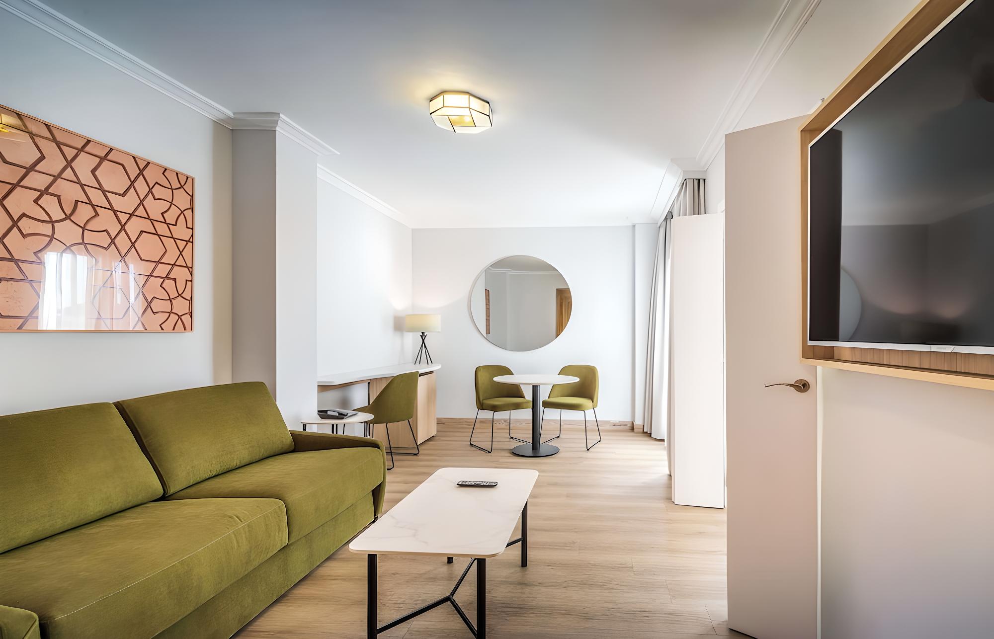 Relax in style in this cozy hotel room!