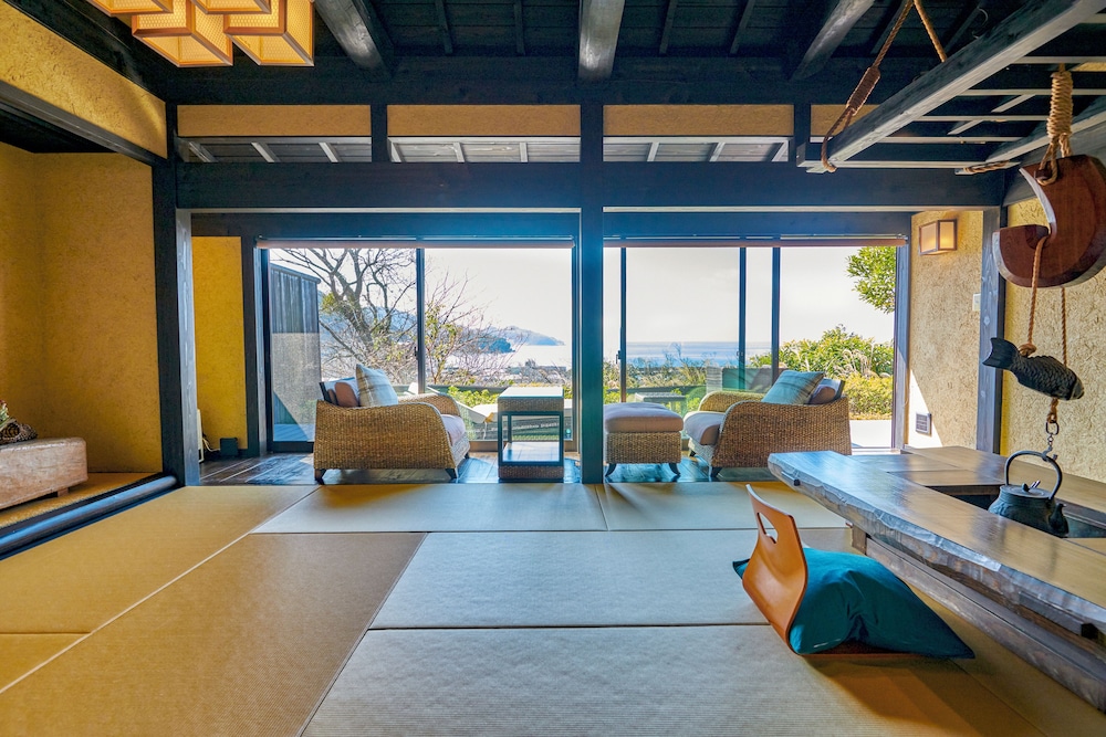 Twin Room with Tatami Area and Open-Air Hot Spring Bath, Sea View [TAKENOKO], Non Smoking photo 1