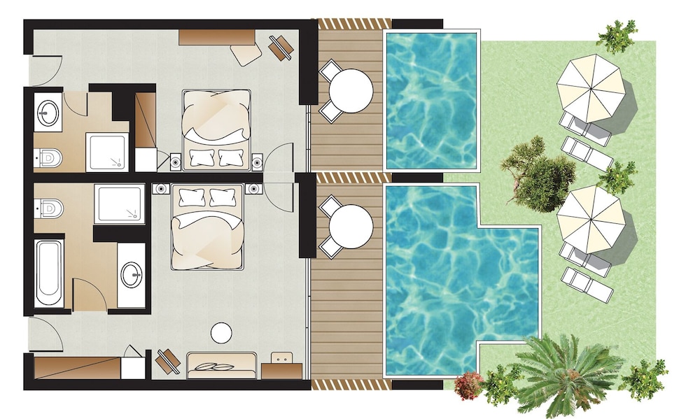 Swim up 2- bedroom suite