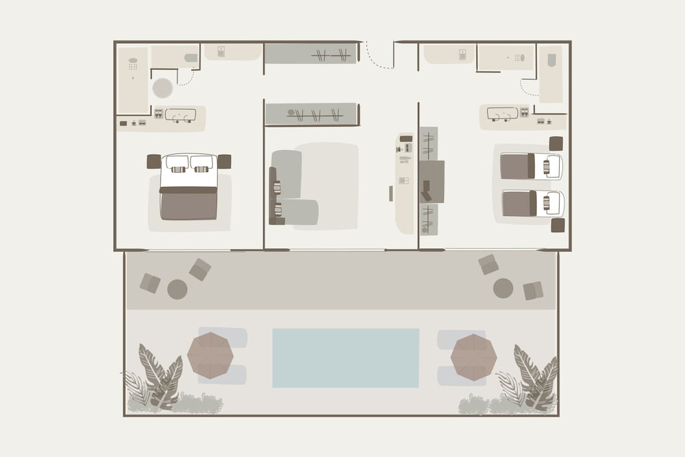 Deluxe Suite, 2 Bedrooms, Private Pool (with Sofa Bed ideal for families)