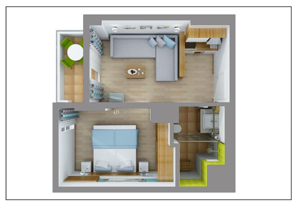 Family Room, 1 Bedroom, Pool View photo 2