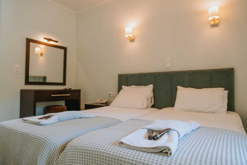 Chambre avec lits jumeaux, vue jardin, rez-de-chaussée