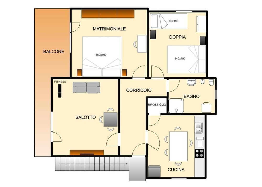 Apartment, 2 Bedrooms, Balcony