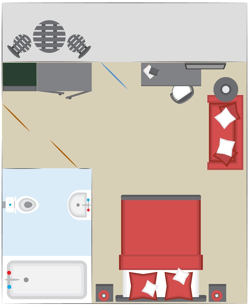 Premium Double Room, 1 Queen Bed with Sofa bed, Balcony, Mountain View photo 1