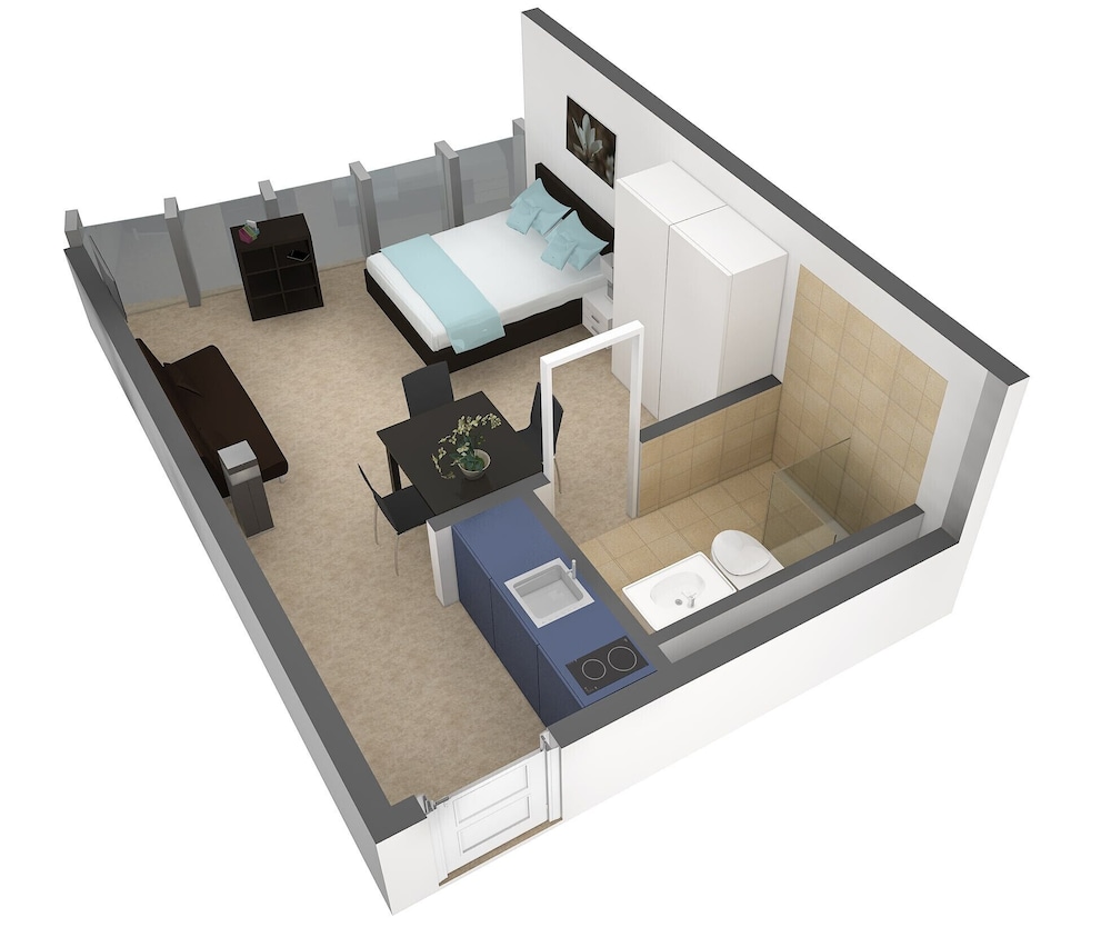 Studio, Accessible, Kitchen