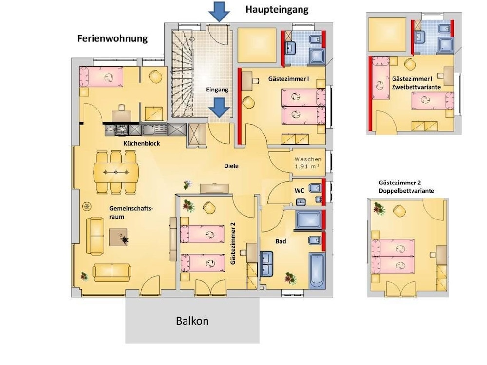 Comfort Apartment, 3 Bedrooms, Balcony, City View photo 2