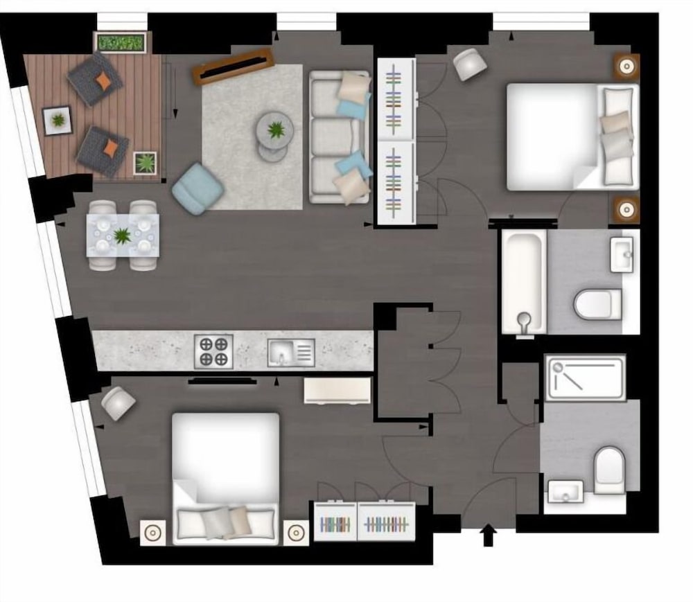 Manhattan Loft Inspireret 2 Værelse, Billede 4