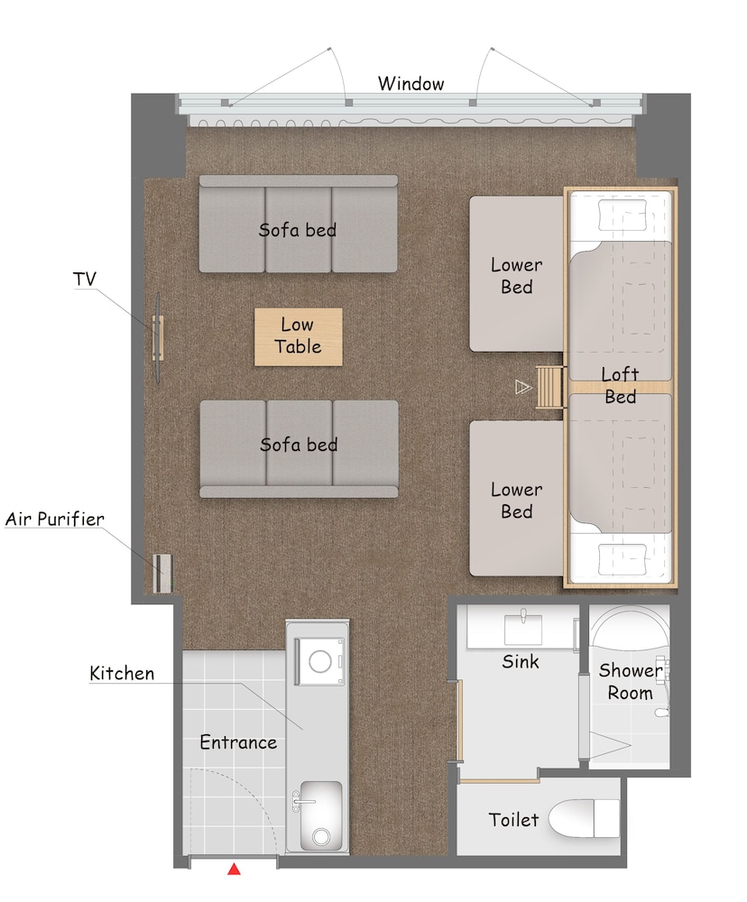 Private Family Room for 6-8 with Private Shower room, Non Smoking