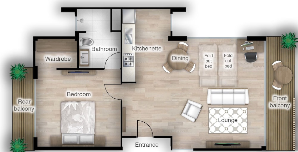 One Bedroom Balcony Apartment - Photo 15