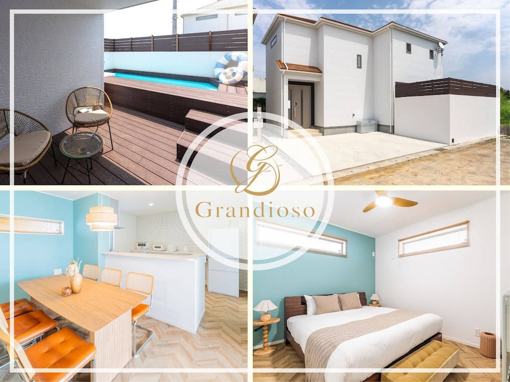 Onna 8A - [Renovated(Sleeps up to 12 guests)]4LDK (120sqm) 7 beds with pool, BBQ, Parking for 2 cars