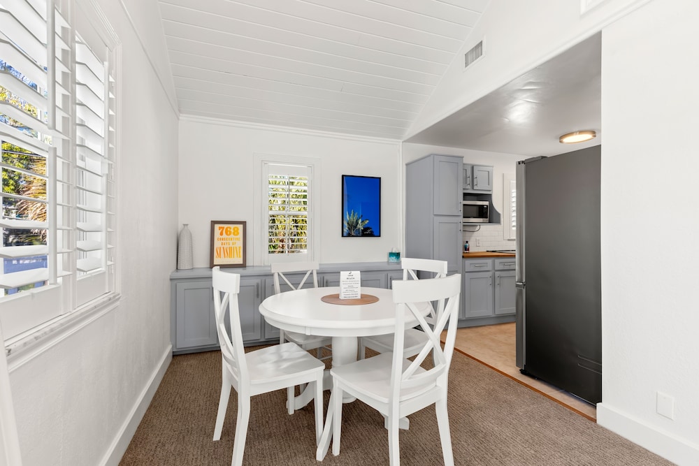 Dining table and chairs in a kitchen area