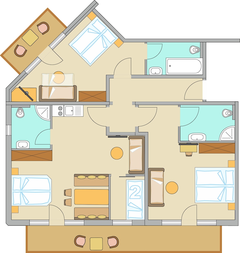 Panoramic Apartment, 3 Bedrooms, Balcony, Garden View photo 3