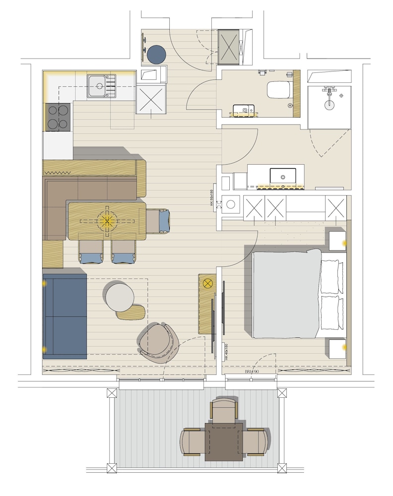 Apartment mit 1 Schlafzimmer