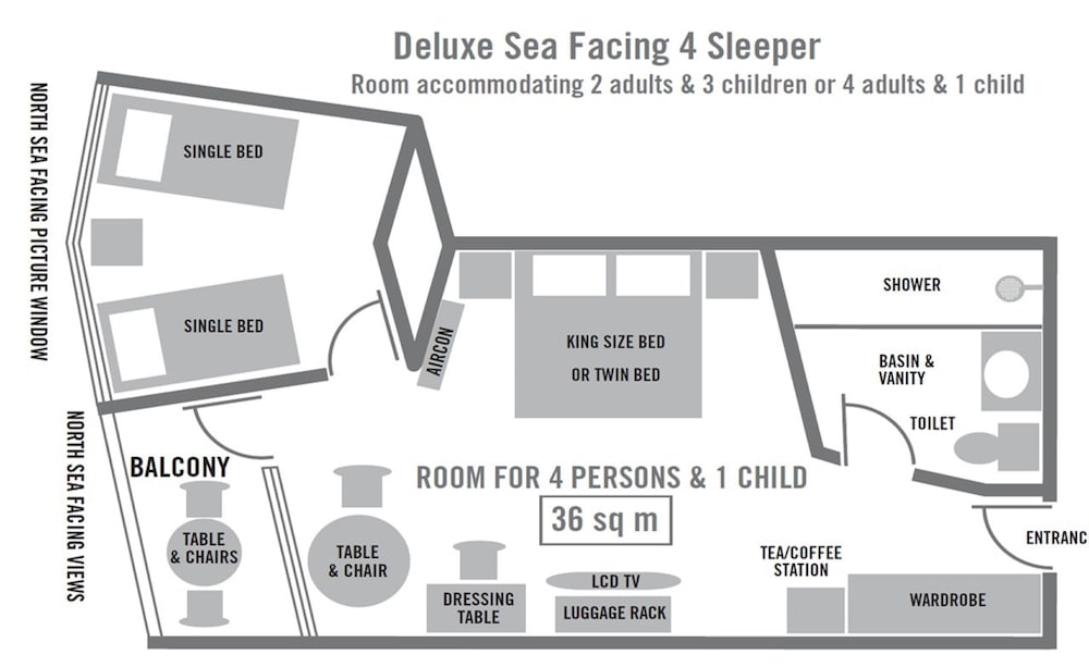 Deluxe Quadruple Room – Sea Facing - Photo 6
