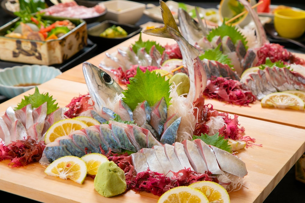 Japanese Western Suite,Simmons Bed-Seki-aji Seki-saba Sashimi/Bungo Beef Steak/Onsen Steamed Cuisine photo 1