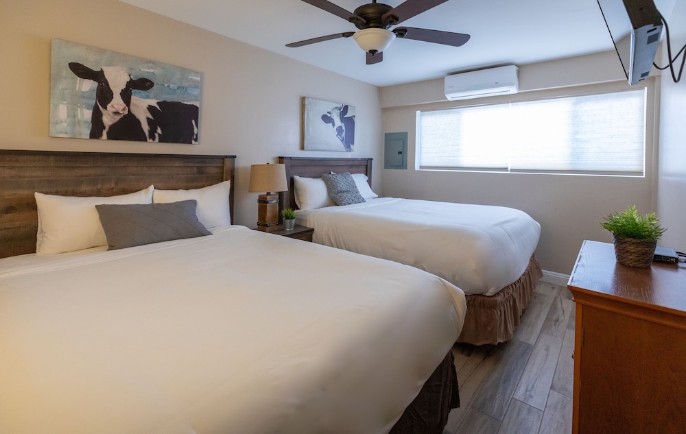 Deluxe 1 bedroom suite with Kitchen-2 Queen Beds. Downstairs