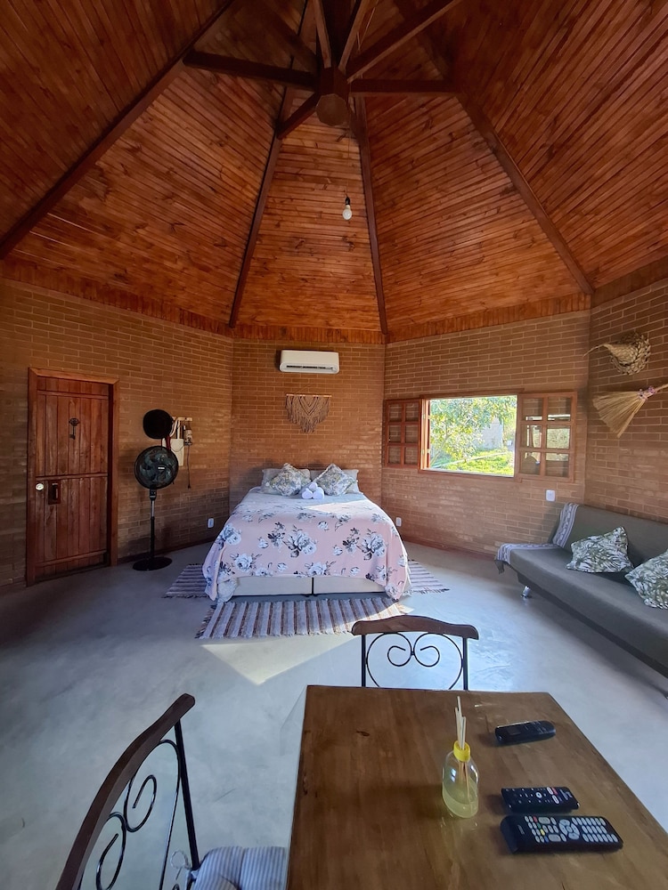 小木屋，1间卧室，露台，花园景观
