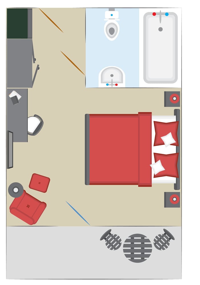 Deluxe Double Room, 1 King Bed with Sofa bed, Balcony, Mountain View photo 1