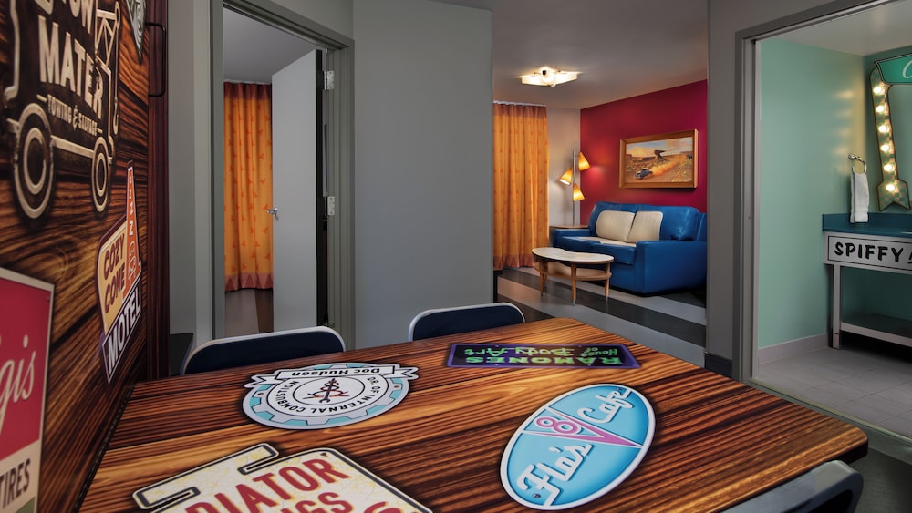 Cars Family Suites. Wheelchair accessible with roll-in shower and option for hearing accessibility.