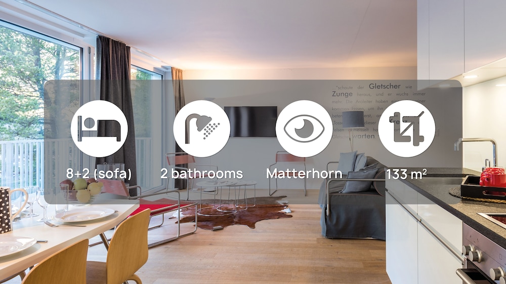 Apartment 4 bedrooms, Matterhorn view and balcony (12 Gorgnergletscher)