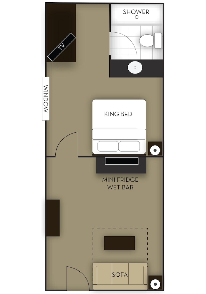 King Bed with Sofa Bed Studio