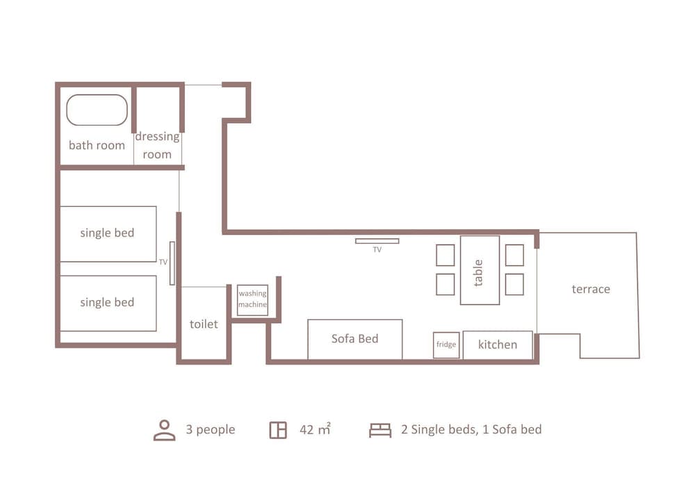 Superior 1BR with 3beds (with Terrace) Non Smoking - Photo 4