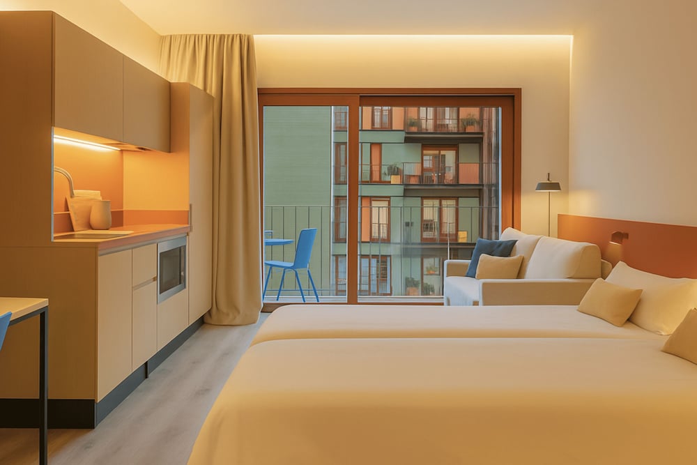 Comfort Studio, 2 Twin Beds, Balcony, City View