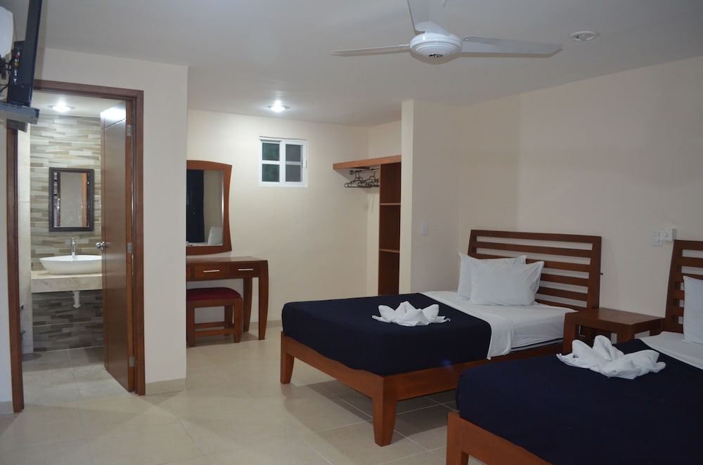 Double Room, 2 Double Beds, Courtyard View
