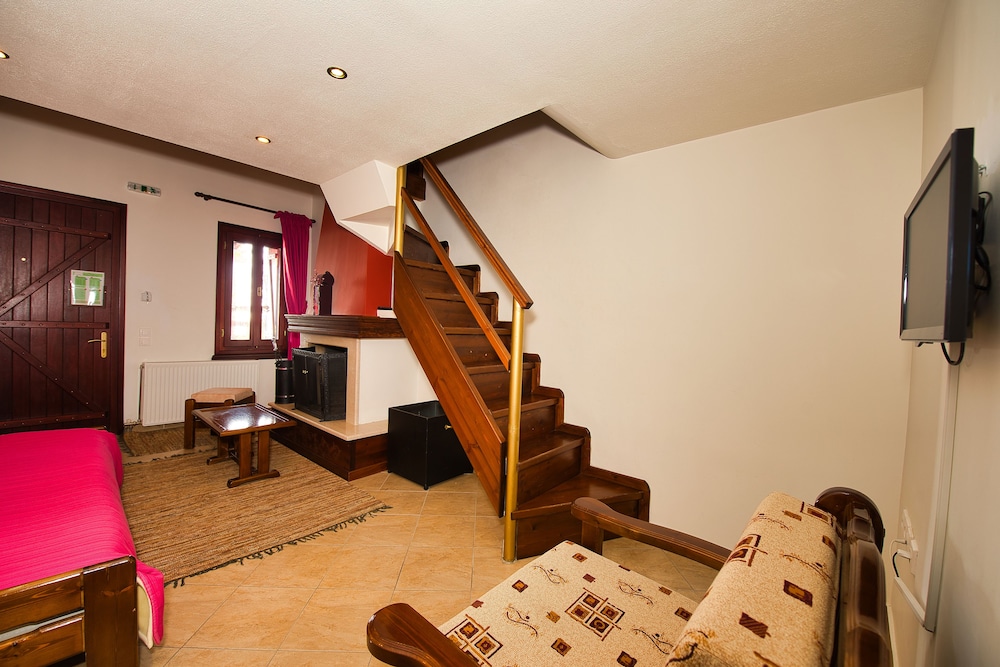 Family Room With Attic, Fireplace