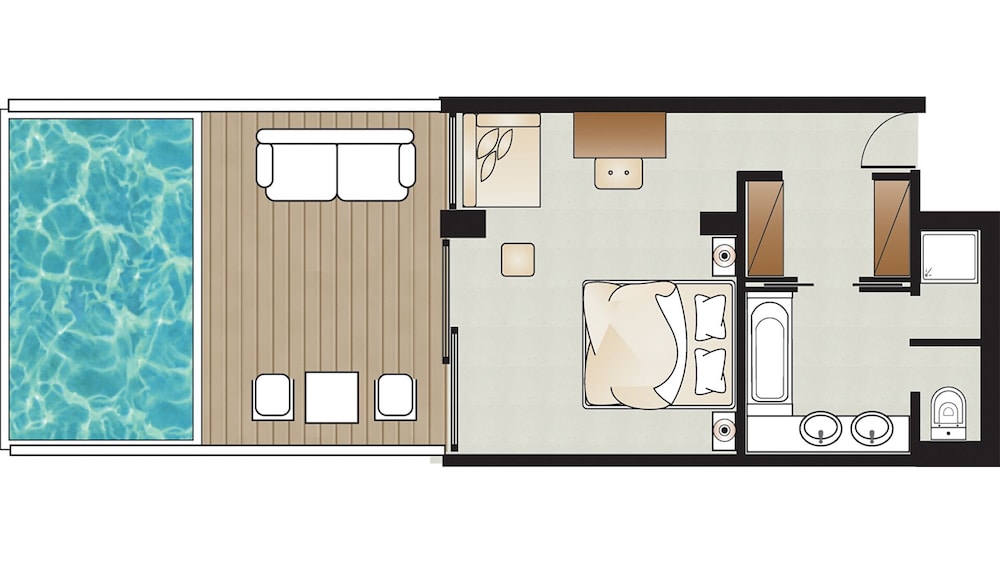 Junior Bungalow Suite waterfront, private pool