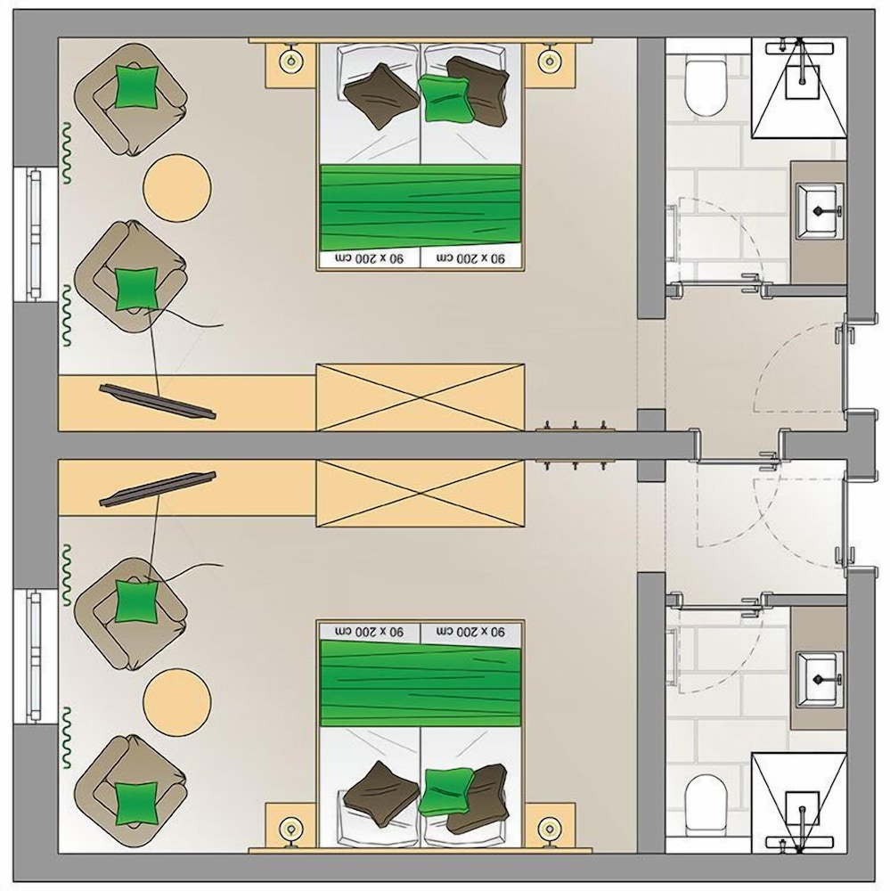 2 Double Rooms with Connecting Door - Photo 3
