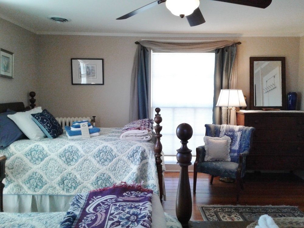 Room, 2 Double Beds, Shared Bathroom (The Anna Griswold Blue Room)