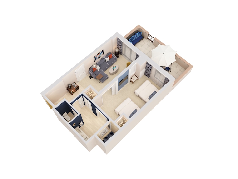 Suite, 2 Queen Beds, Poolside (Twin Dolphin Tower)