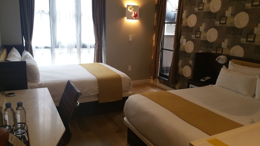 Double Room, 2 Double Beds, Balcony, City View
