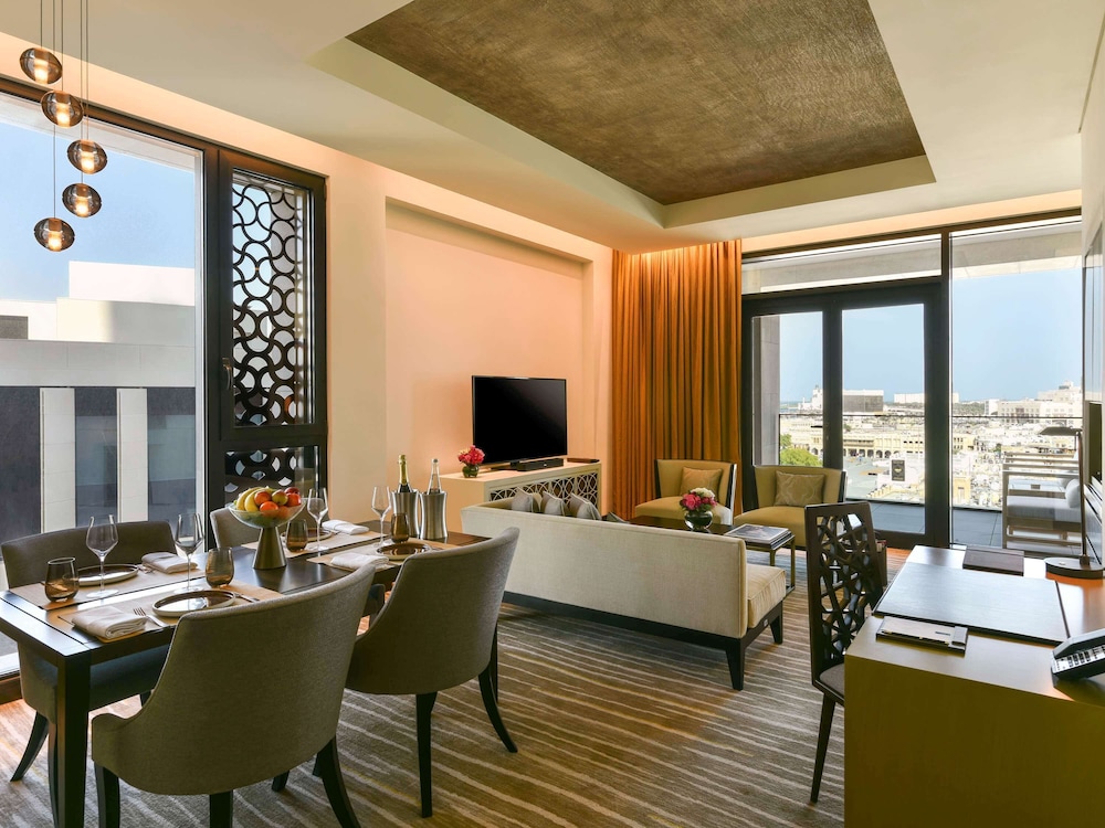 Souq Suite, 1 Bedroom with 1 King-Size Bed, Terrace with Souq Waqif Views and Living Area