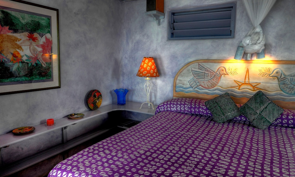 Chambre, 1 très grand lit, vue océan