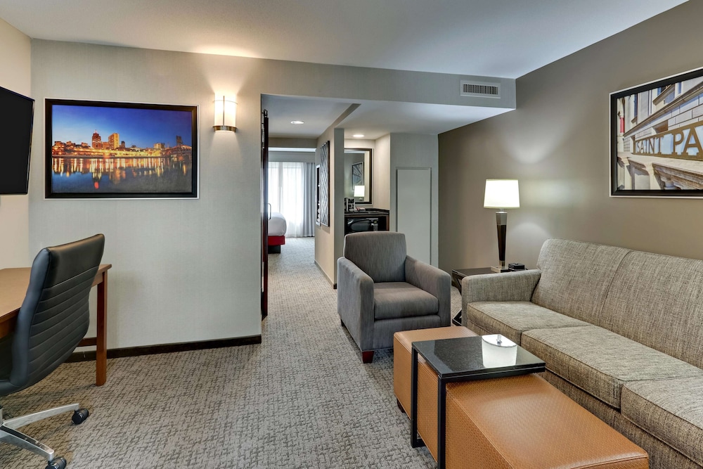 Suite, 1 King Bed with Sofa bed, Refrigerator & Microwave (Hearing Accessible, Upper Floor)