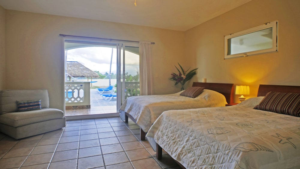 Double Room, 2 Double Beds, Ocean View, Beachfront