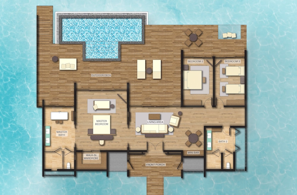 Three bedroom water villa with private pool & free access to VIP seaplane lounge on arrival - Photo 9