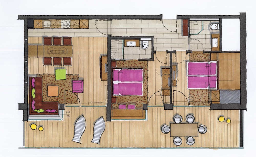 Premium Apartment, 2 Bedrooms, Kitchen, Mountain View photo 3