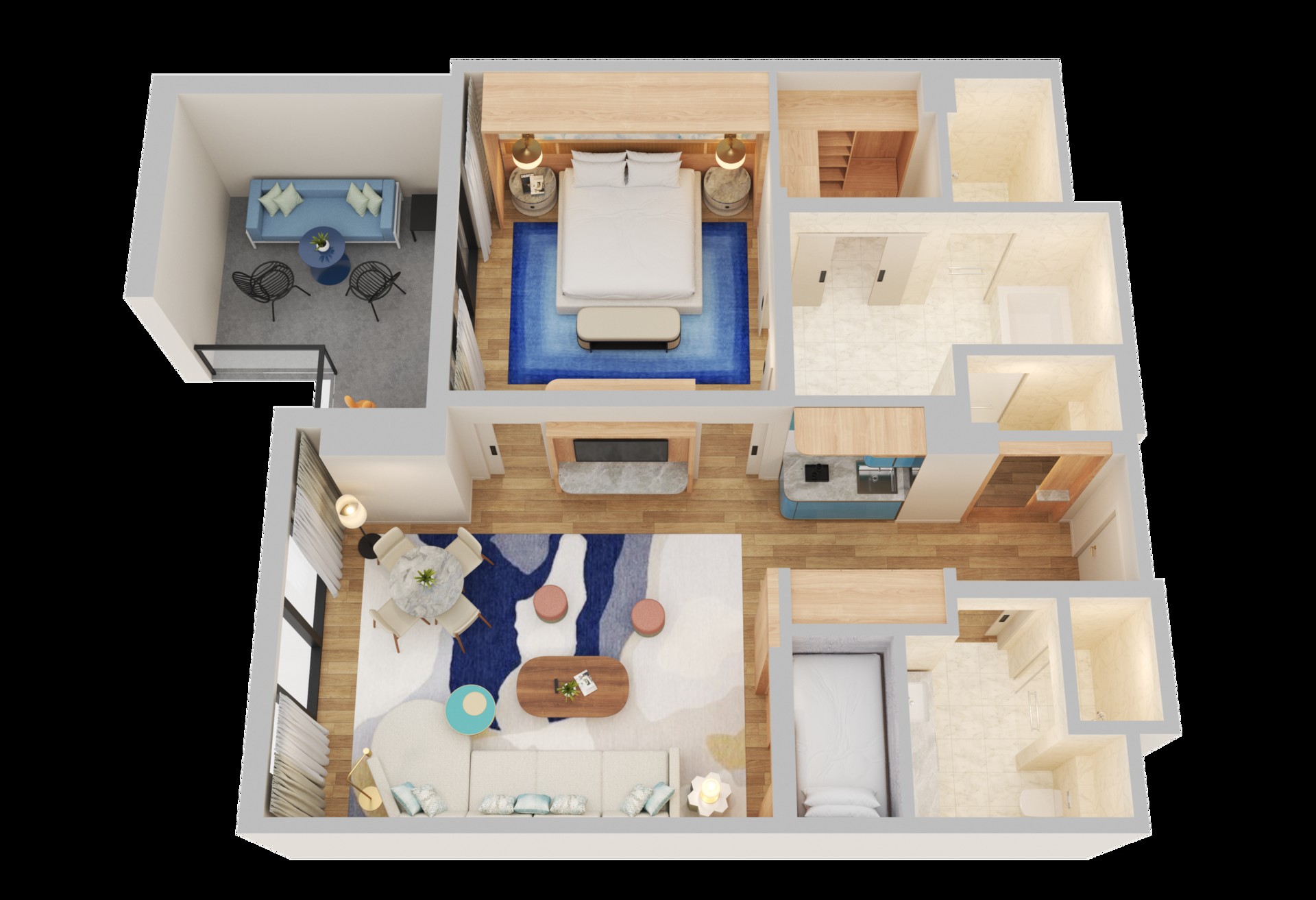 Family Suite- 1 Kg 2 Twin Bed Mob Acc 3x3shwr