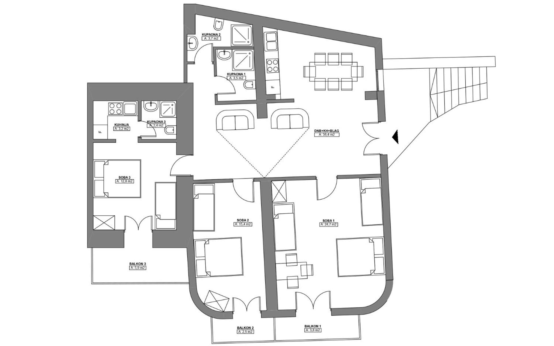 Three-Bedroom Apartment
