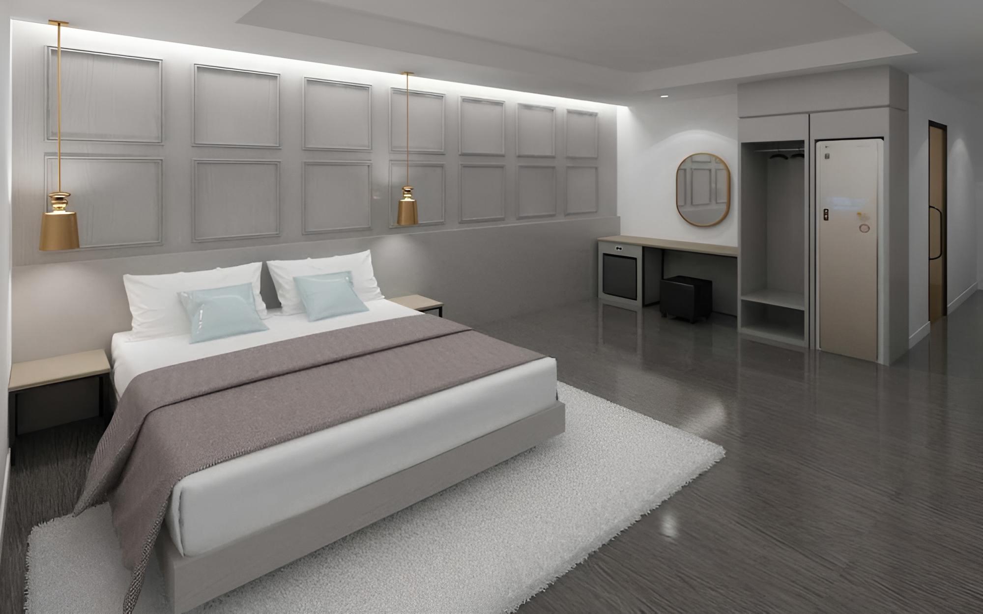 Room (Double (All rooms have 65-inch TVs ce)