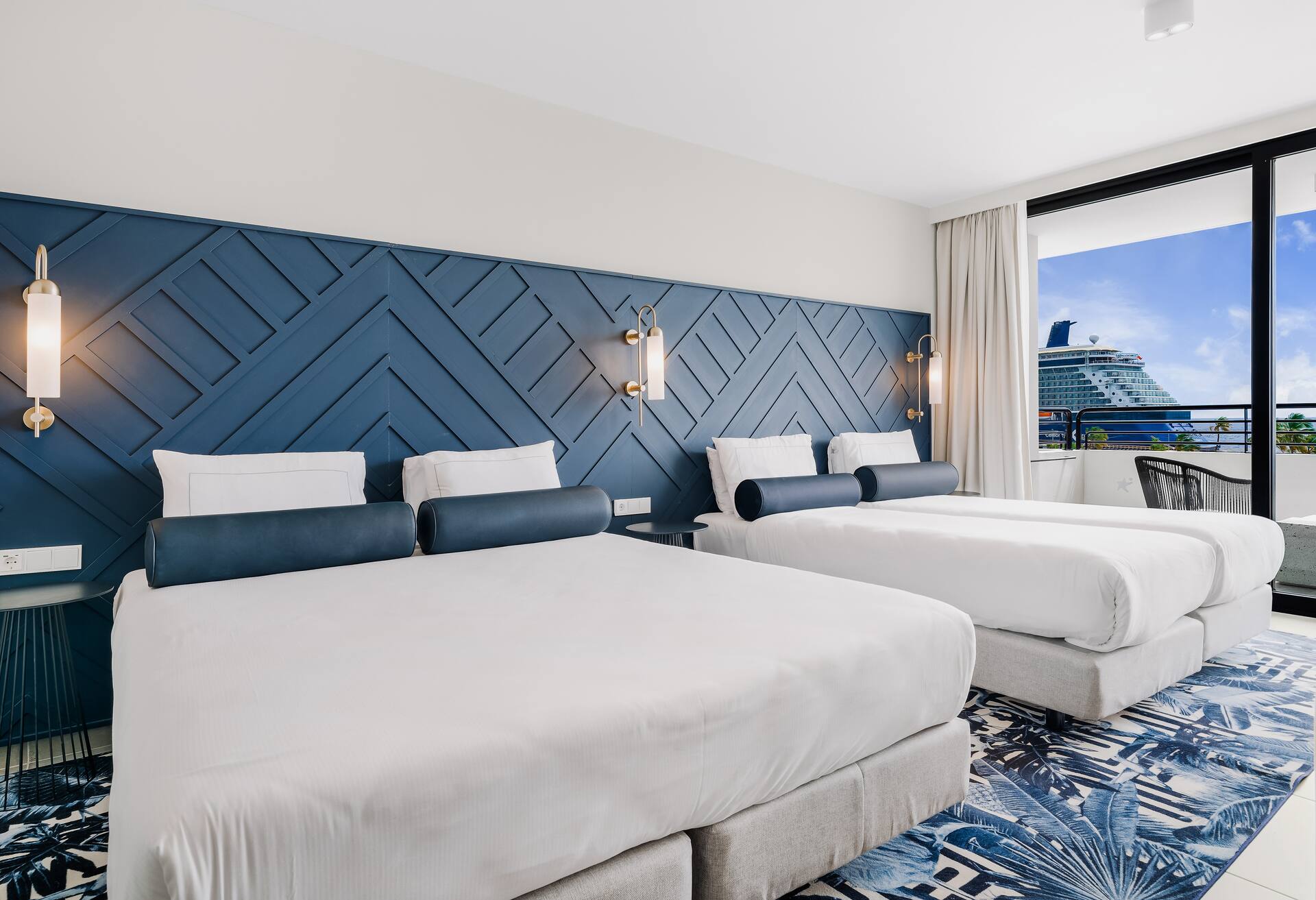Oceanview-1 King and 2 Single Beds Guest Room