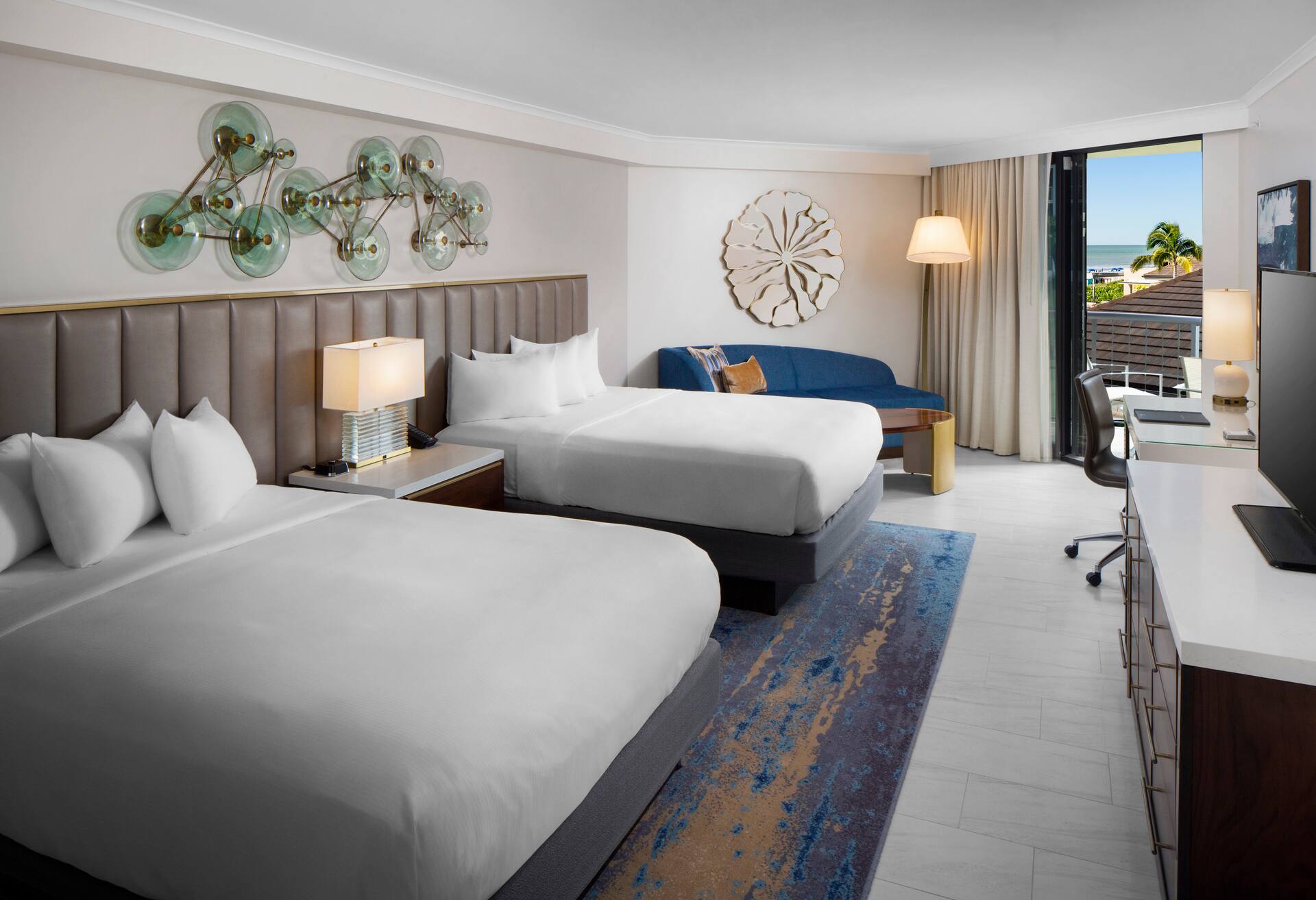 2 Queen Bed Partial Ocean View